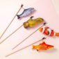 Wooden Cat Teaser Toy With Fish